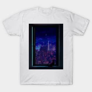 City watched by a cat T-Shirt